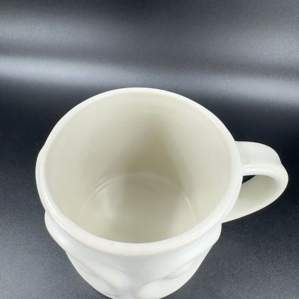 Pottery Barn Stoneware Pottery OWL Coffee Mug‎ Cup Shaped Whimsical Bird Mug